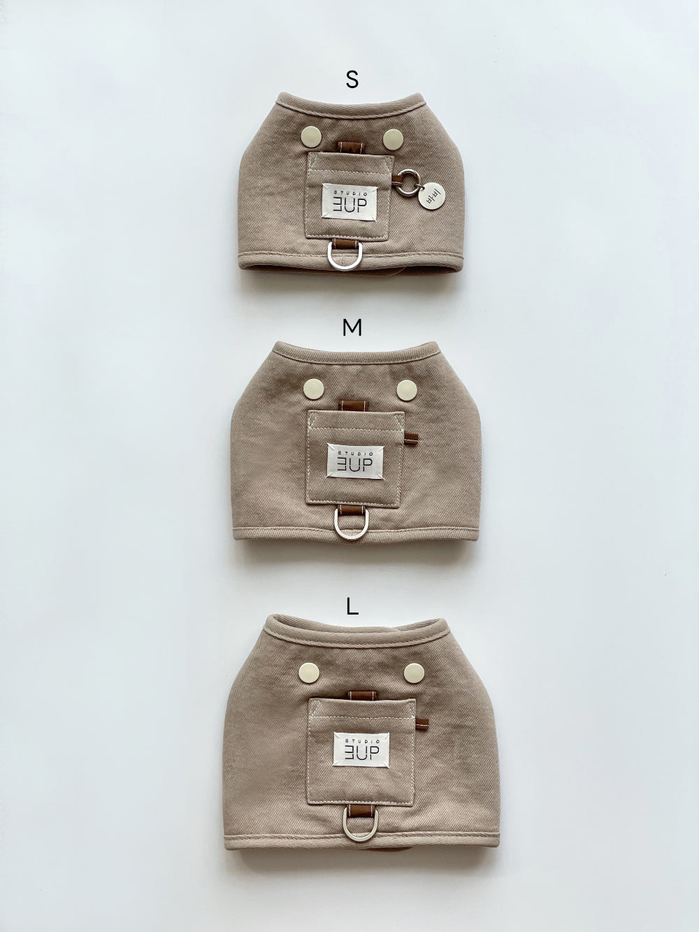 Studio3Up｜舒適胸背帶＋圓形吊牌組｜PRETZEL comfy harness & CIRCLE name tag