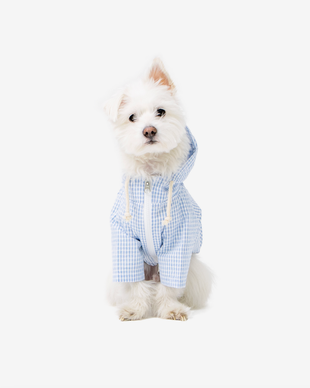 Paaawr｜野餐格紋連帽外套 Picnic Check Jacket_SkyBlue