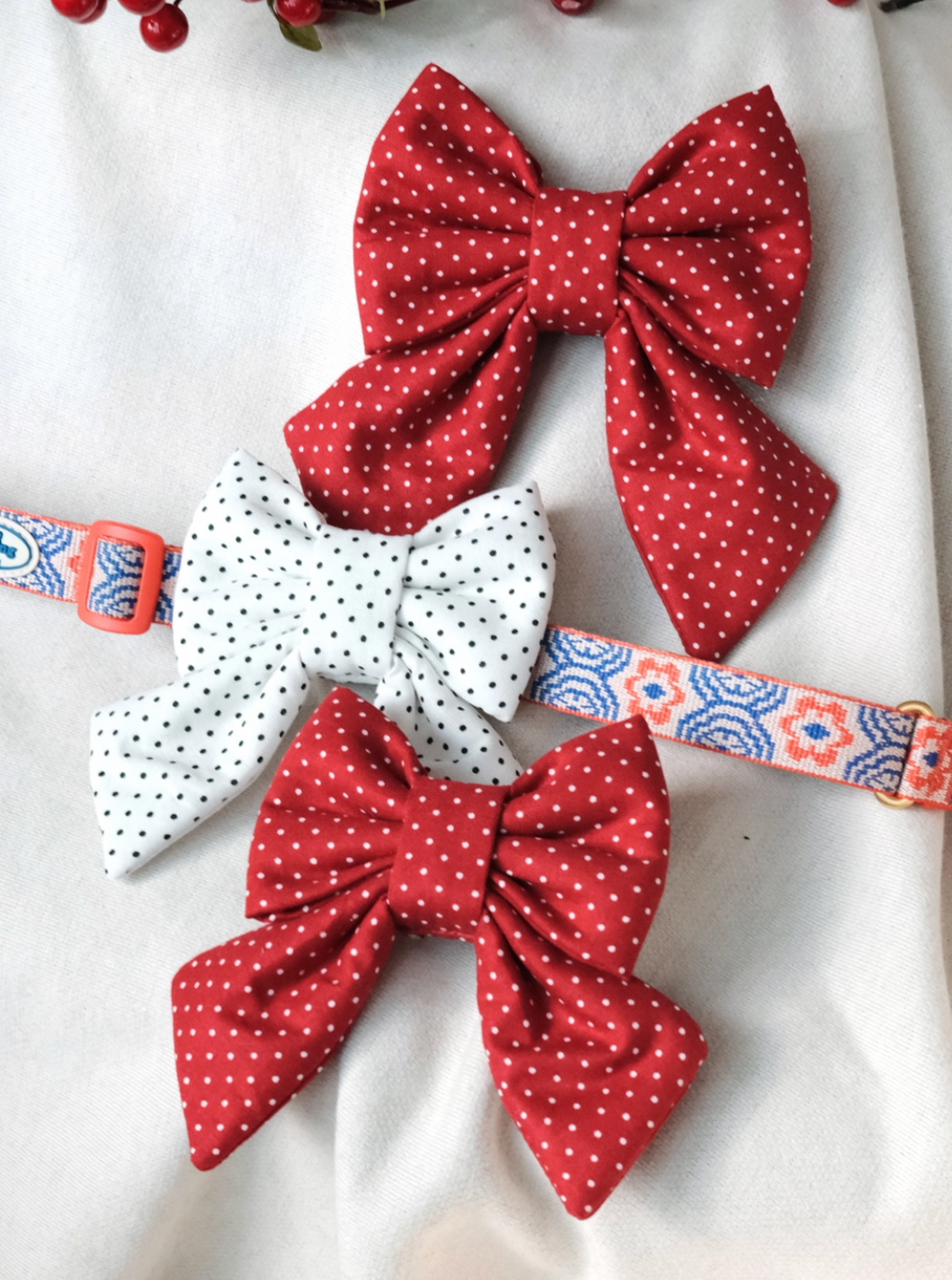 TWB｜Red Dotty Ribbon｜紅白點點蝴蝶結