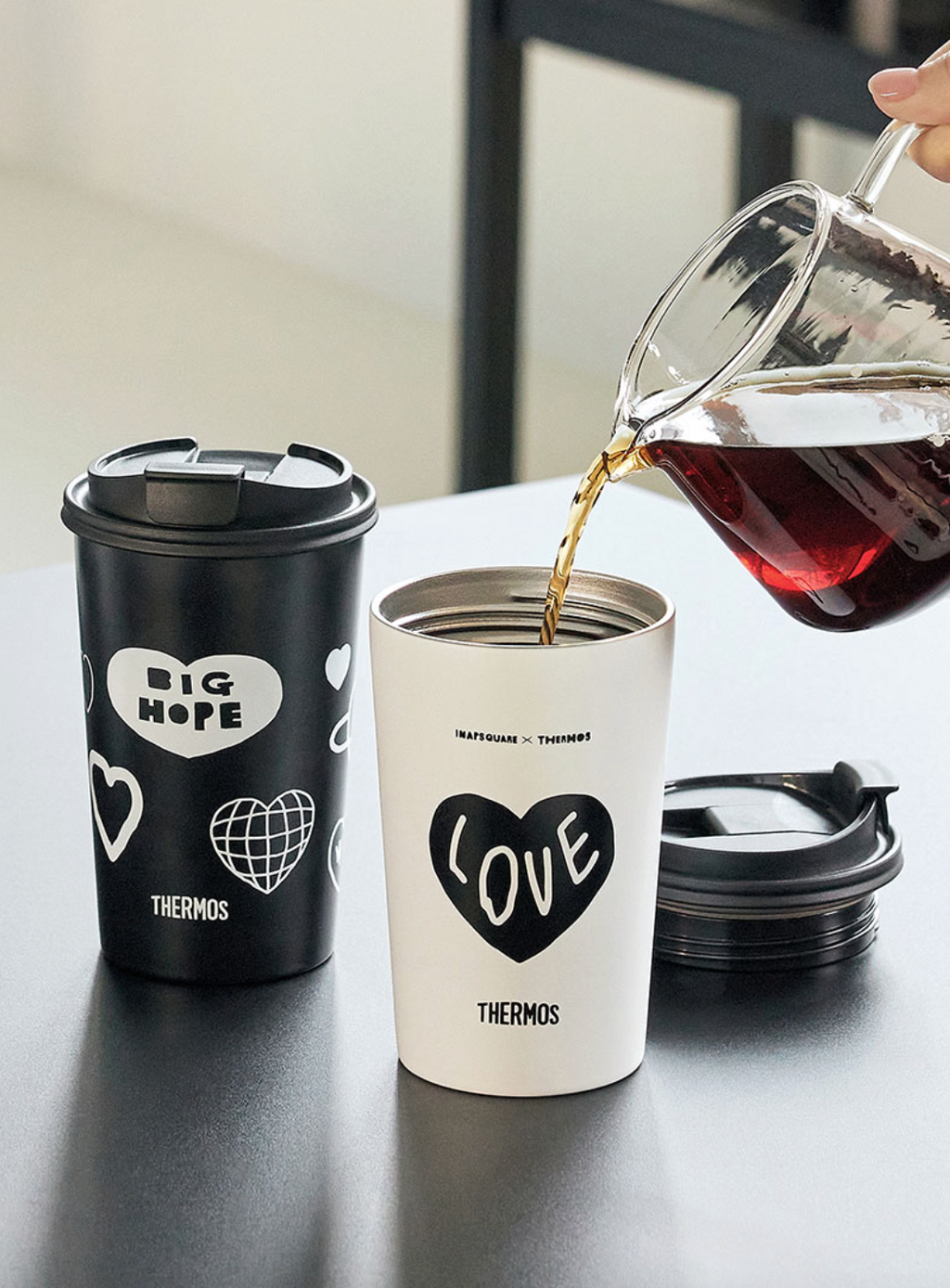 代購｜THERMOS X INAPSQUARE 滑蓋式咖啡杯355ml（2色）