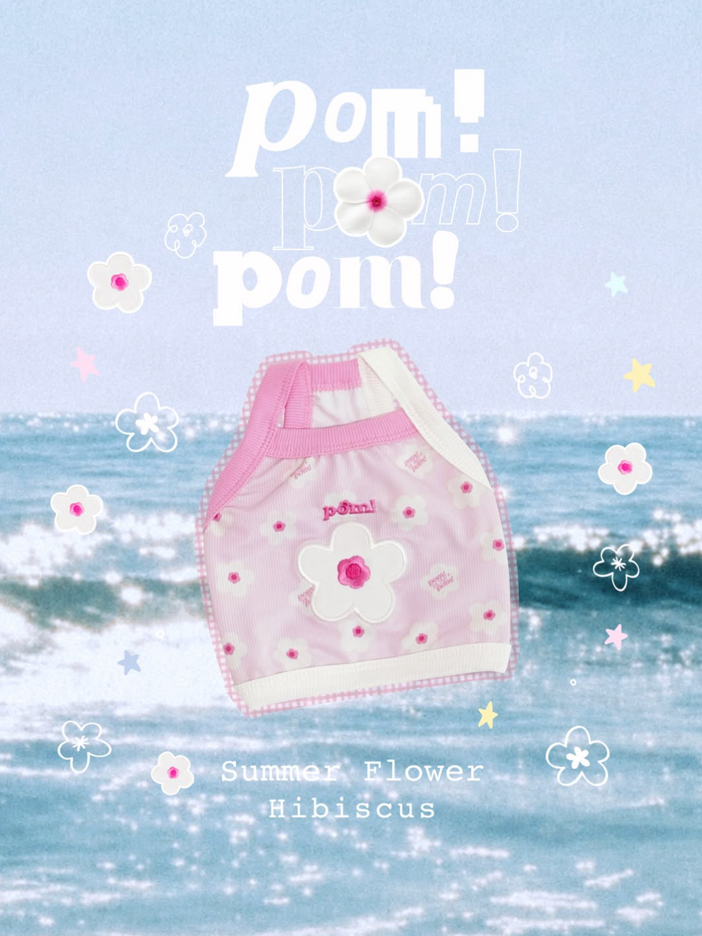 pom!pom!pom!｜Summer flower cooling crop top 夏日花朵涼感衣
