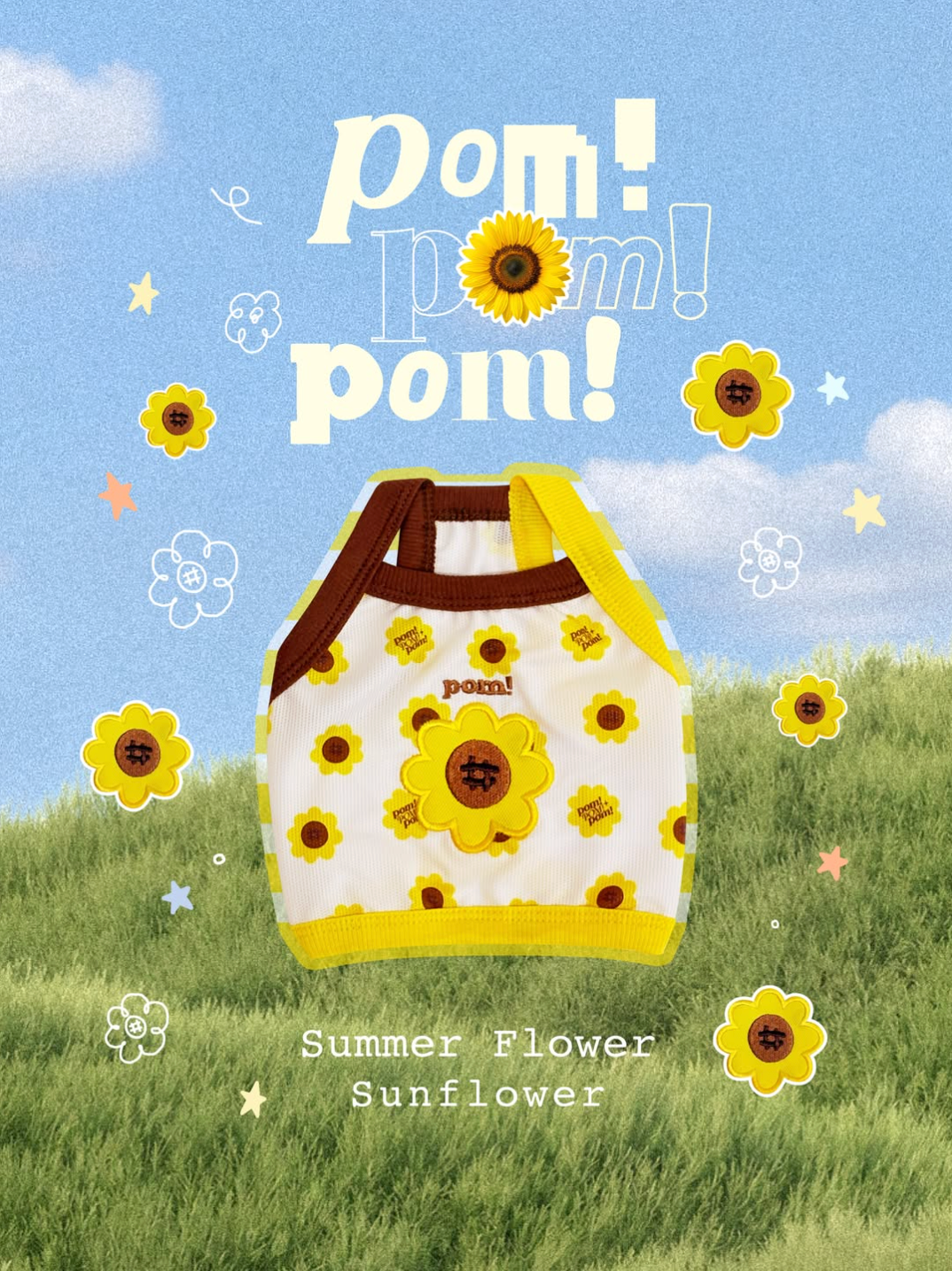 pom!pom!pom!｜Summer flower cooling crop top 夏日花朵涼感衣