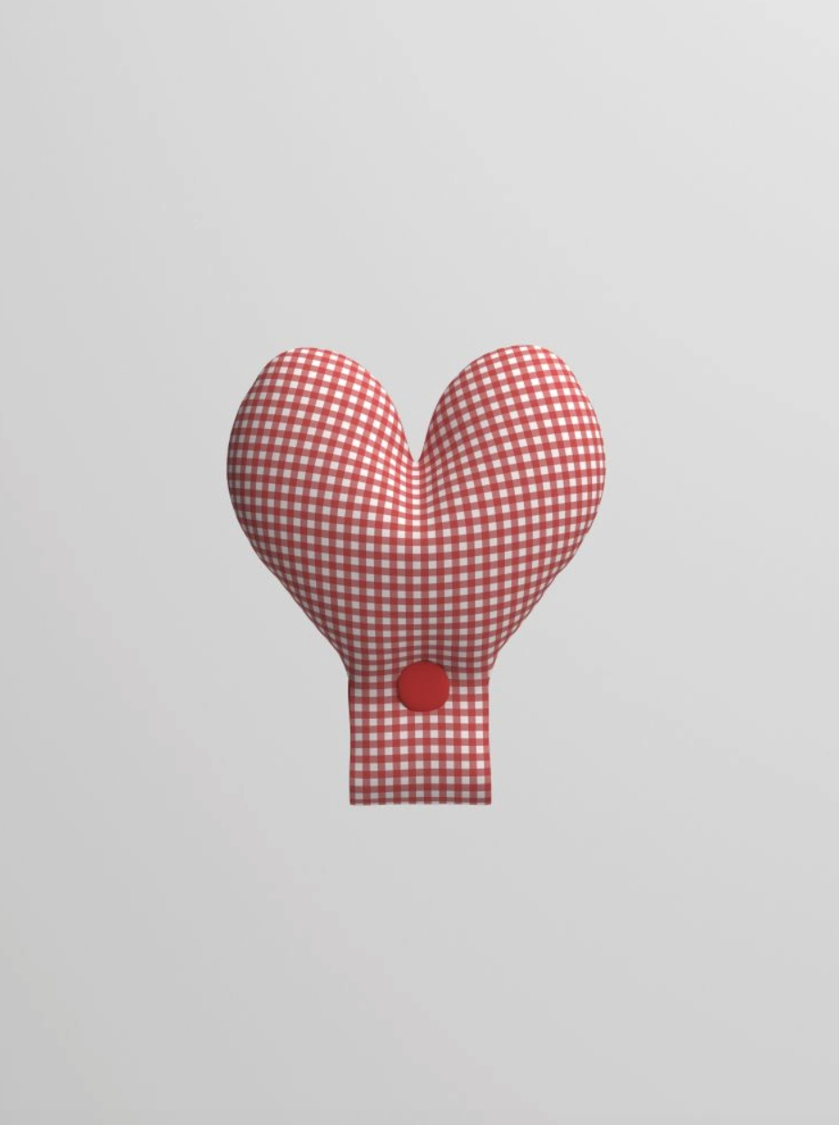 Cupigy｜Snuggle Cushion Tag（Gingham Check Red）