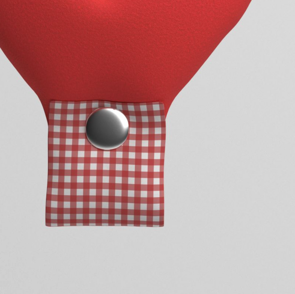 Cupigy｜Snuggle Cushion Tag（Gingham Check Red）