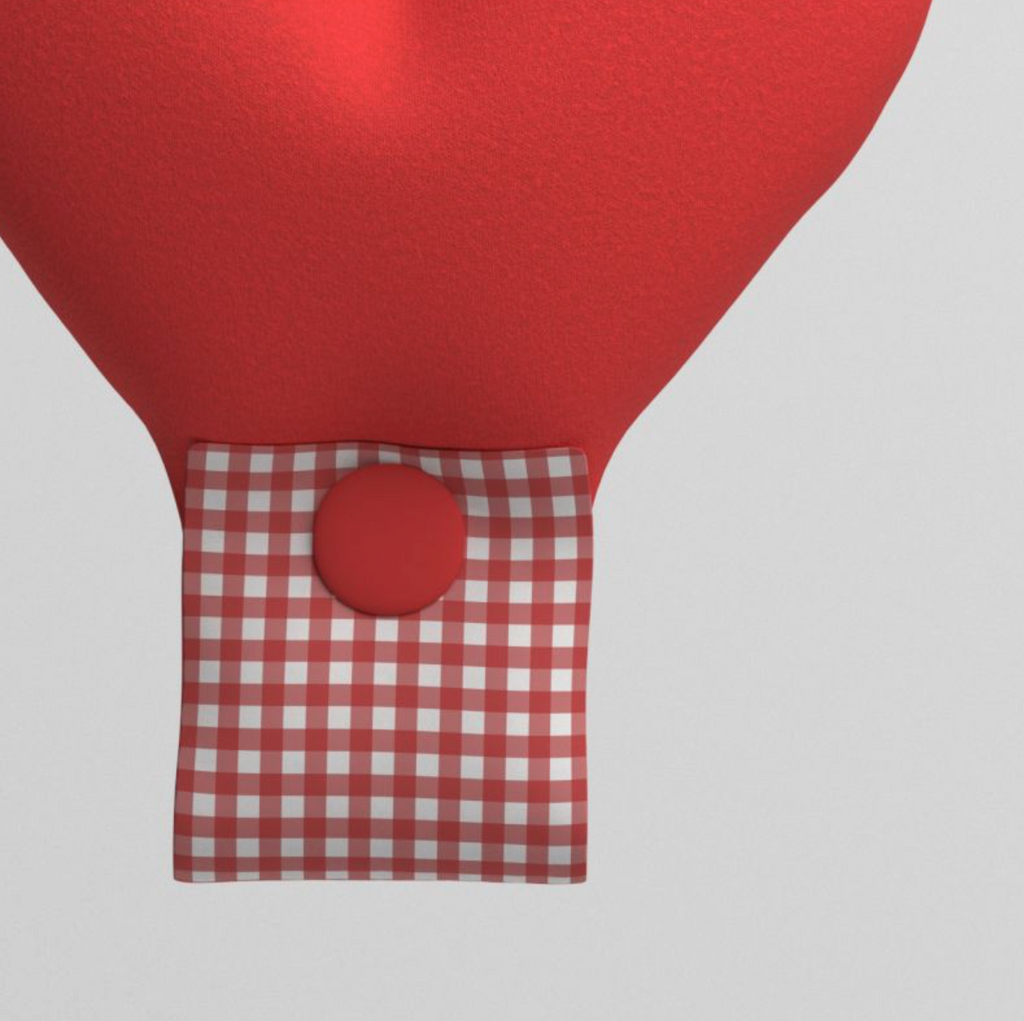 Cupigy｜Snuggle Cushion Tag（Gingham Check Red）