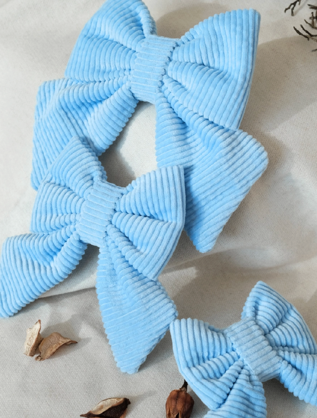 TWB｜Fluffy Baby Blue Ribbon｜蓬鬆寶寶藍蝴蝶結