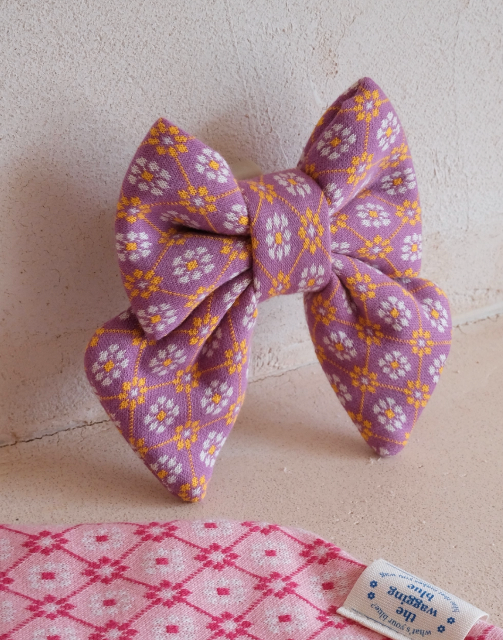 TWB｜Orchid Argyle Ribbon｜蘭花紫菱格蝴蝶結