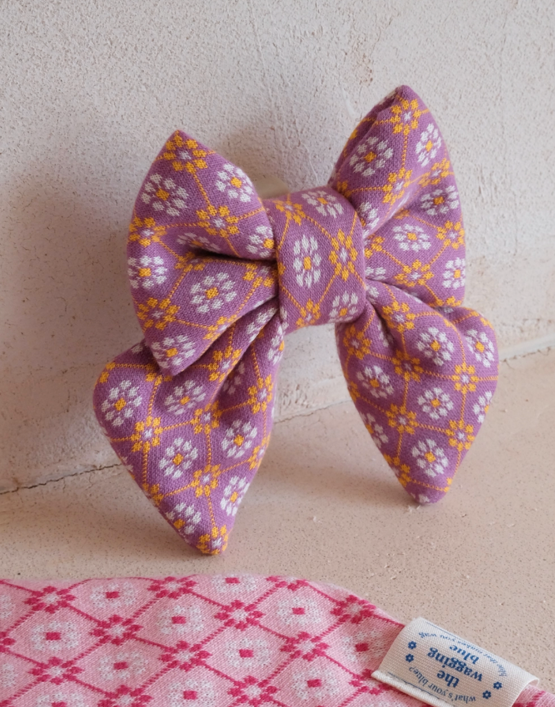 TWB｜Orchid Argyle Ribbon｜蘭花紫菱格蝴蝶結