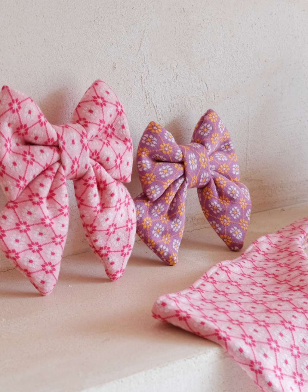 TWB｜Orchid Argyle Ribbon｜蘭花紫菱格蝴蝶結
