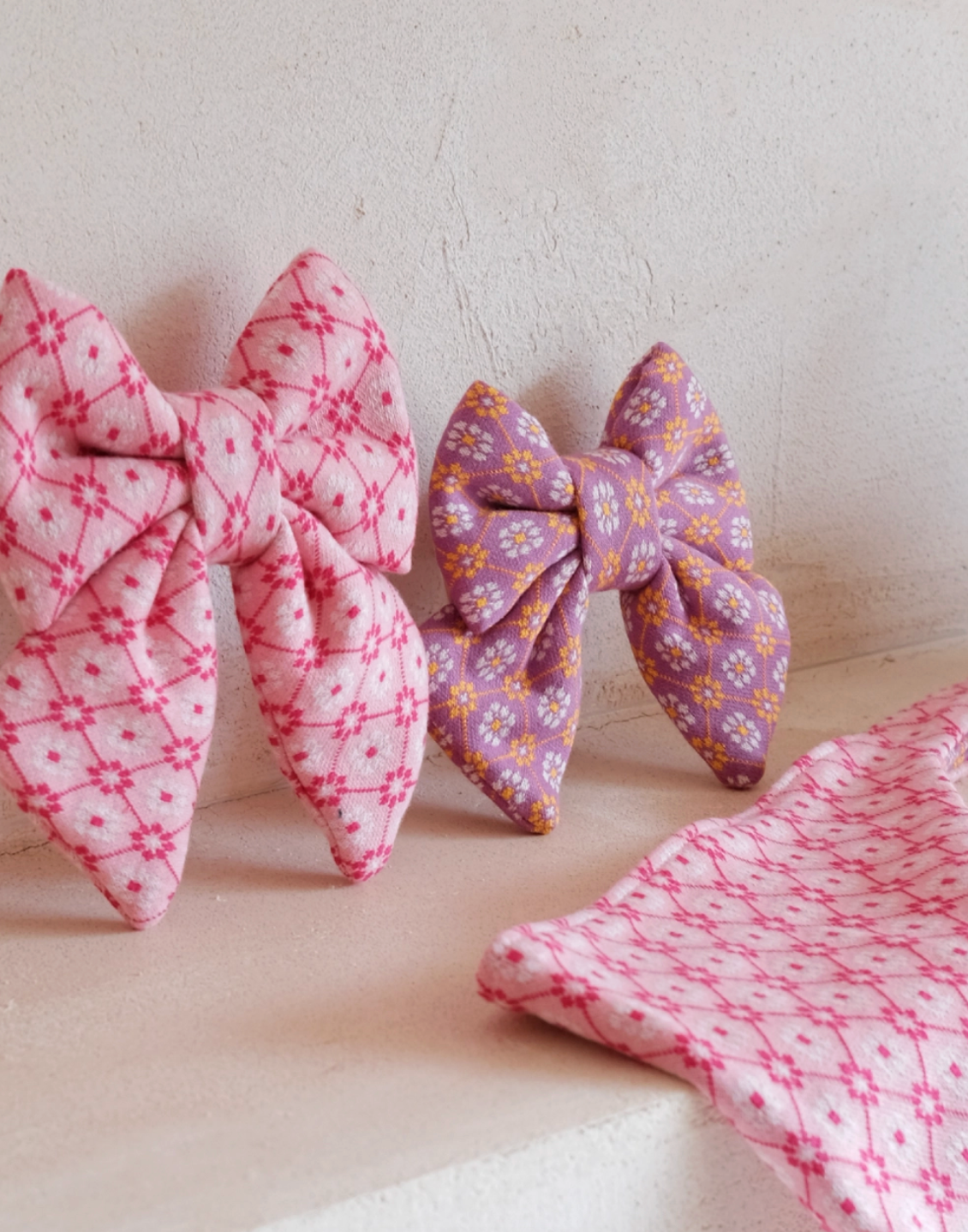 TWB｜Orchid Argyle Ribbon｜蘭花紫菱格蝴蝶結