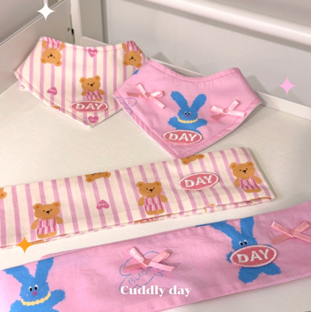 cuddlyday｜粉色睡衣熊熊＆兔子系列（涼感圍巾）
