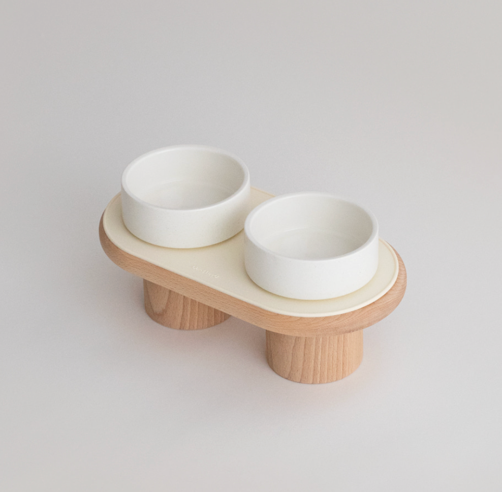 OURSLIPPU｜Dumbo Table 寵物雙碗餐桌組（3色）