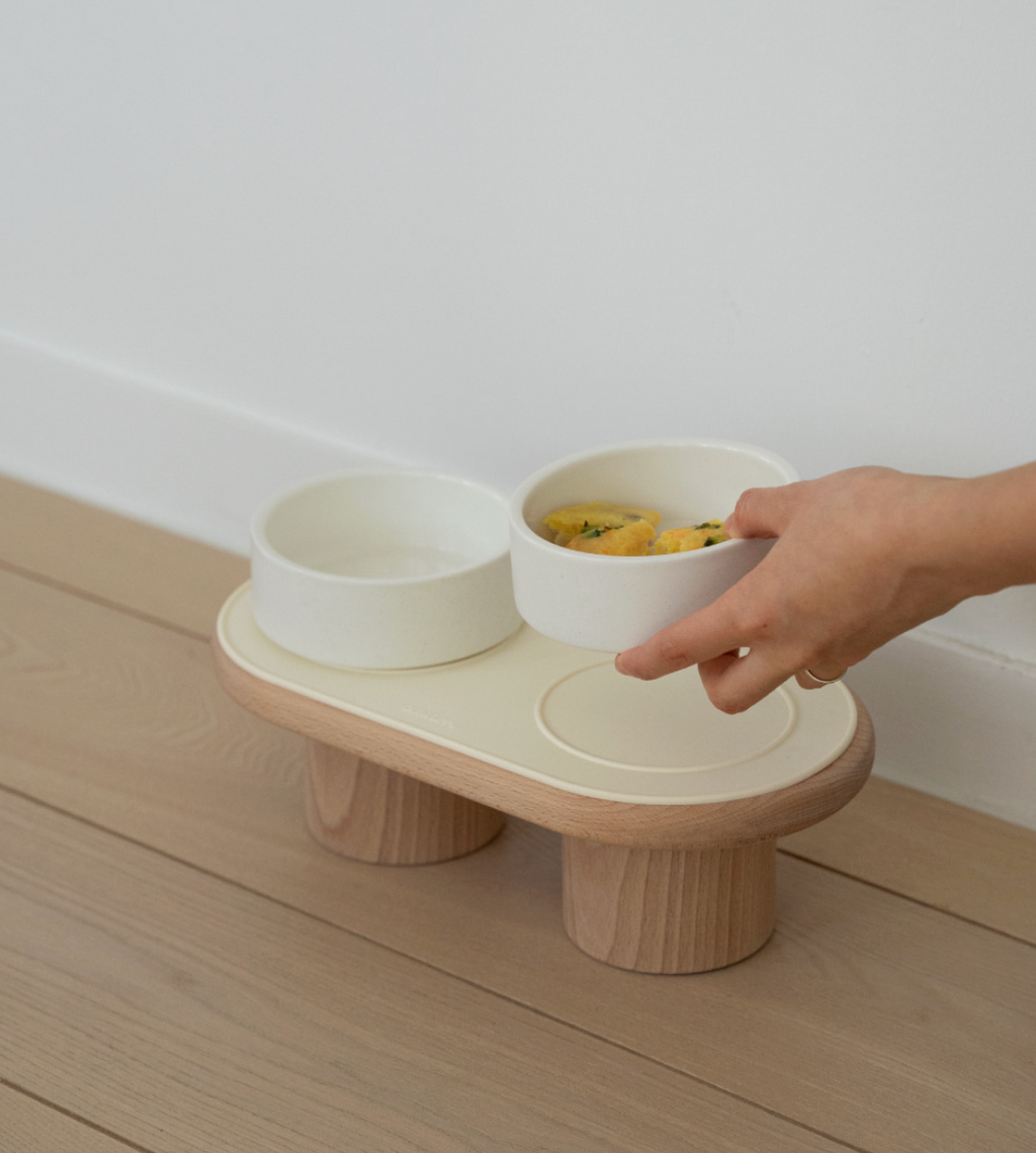 OURSLIPPU｜Dumbo Table 寵物雙碗餐桌組（3色）