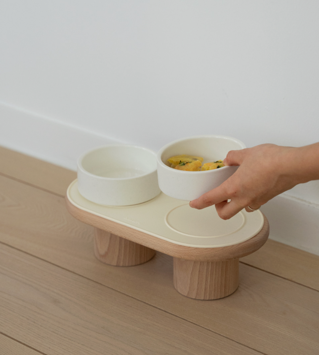 OURSLIPPU｜Dumbo Table 寵物雙碗餐桌組（3色）