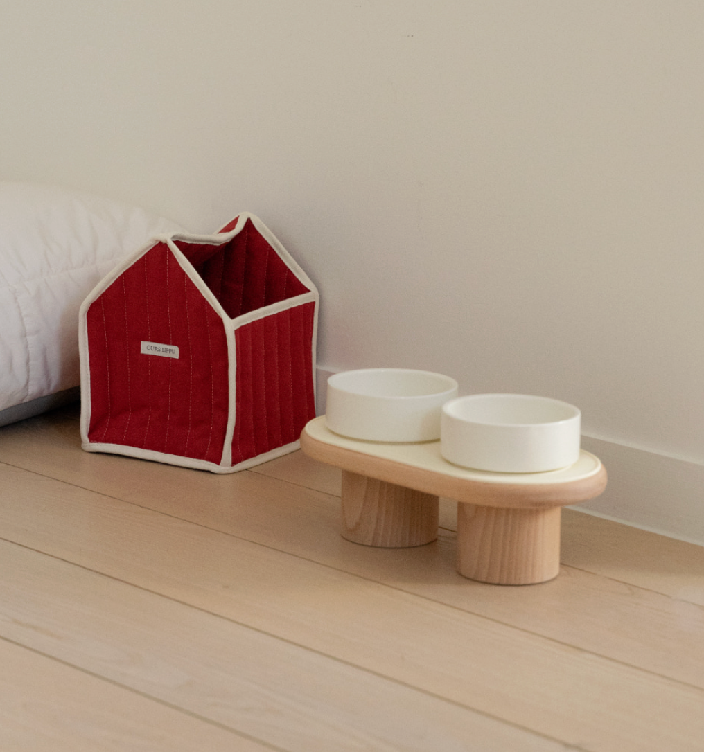 OURSLIPPU｜Dumbo Table 寵物雙碗餐桌組（3色）