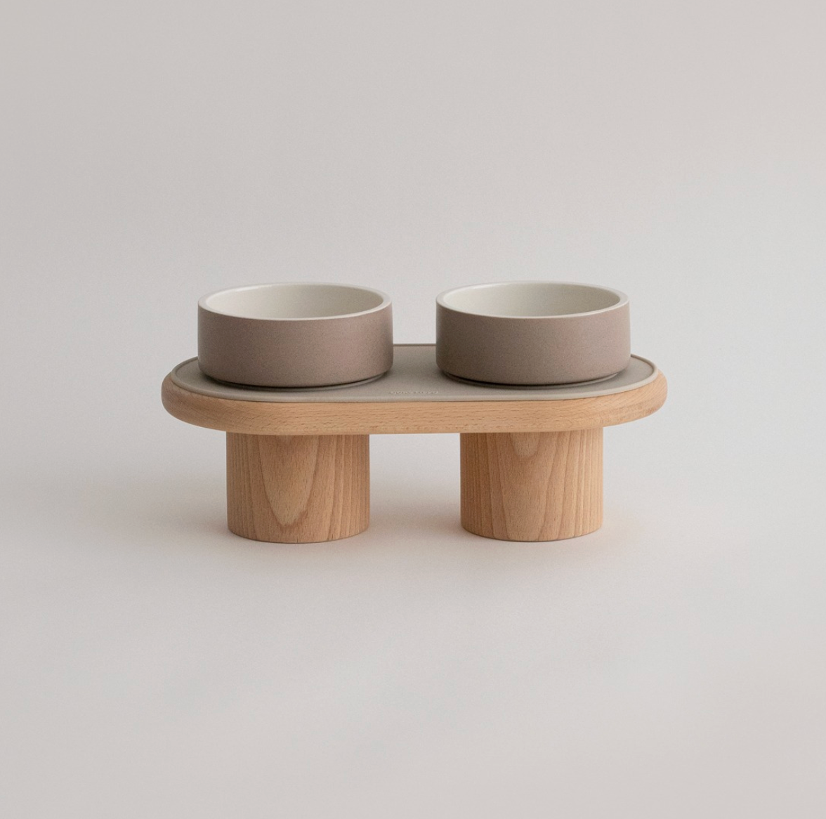 OURSLIPPU｜Dumbo Table 寵物雙碗餐桌組（3色）