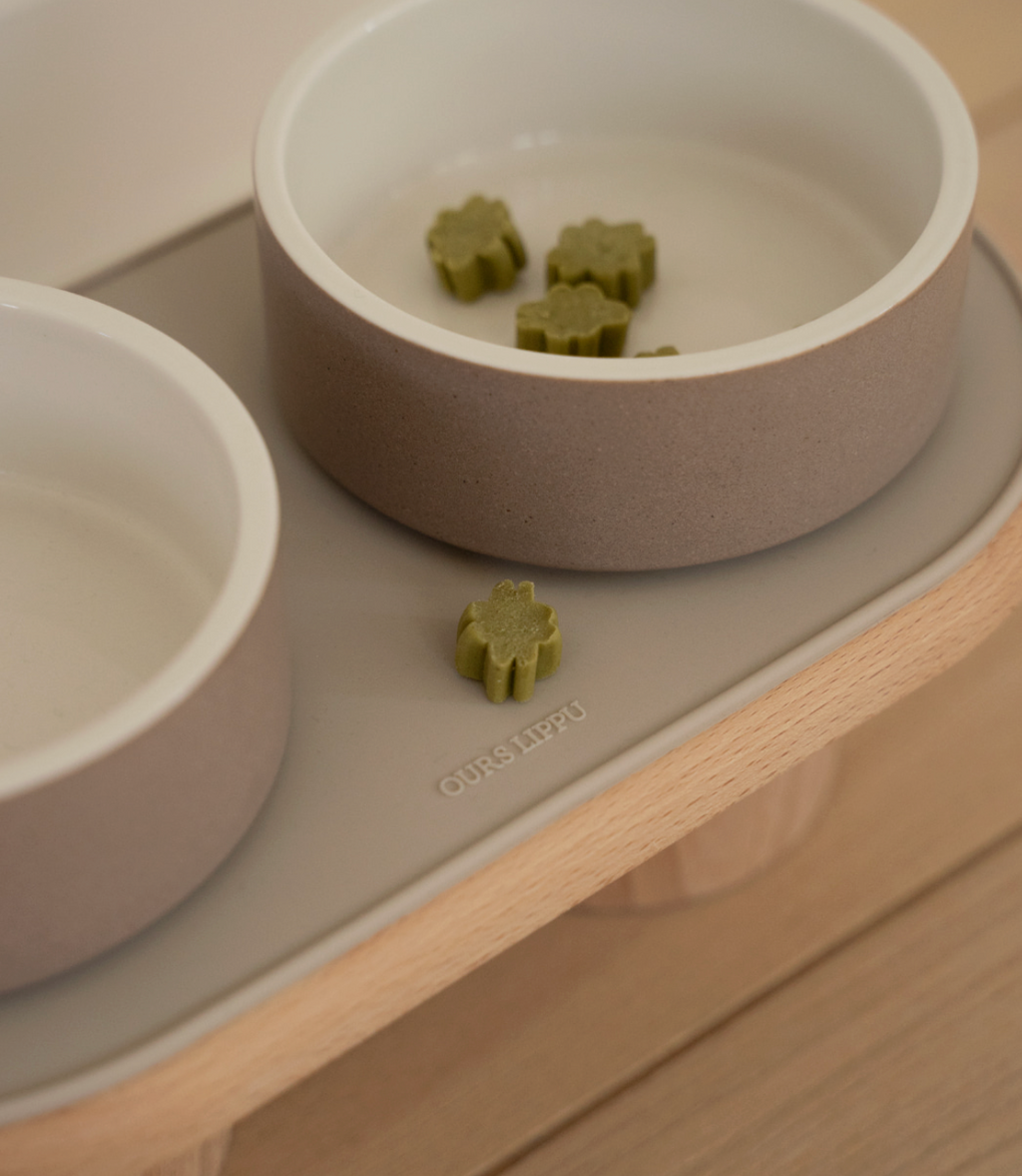 OURSLIPPU｜Dumbo Table 寵物雙碗餐桌組（3色）