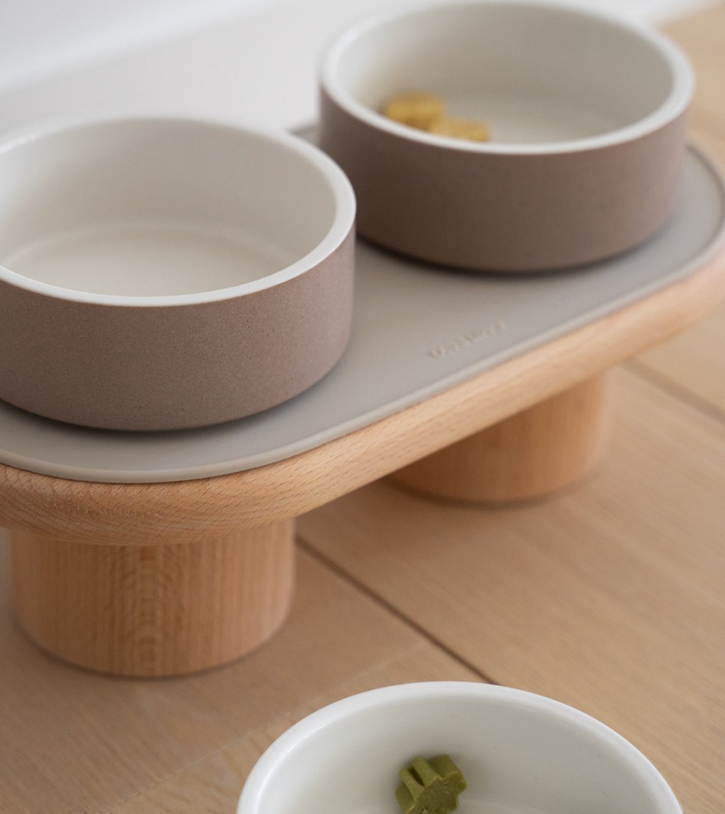 OURSLIPPU｜Dumbo Table 寵物雙碗餐桌組（3色）