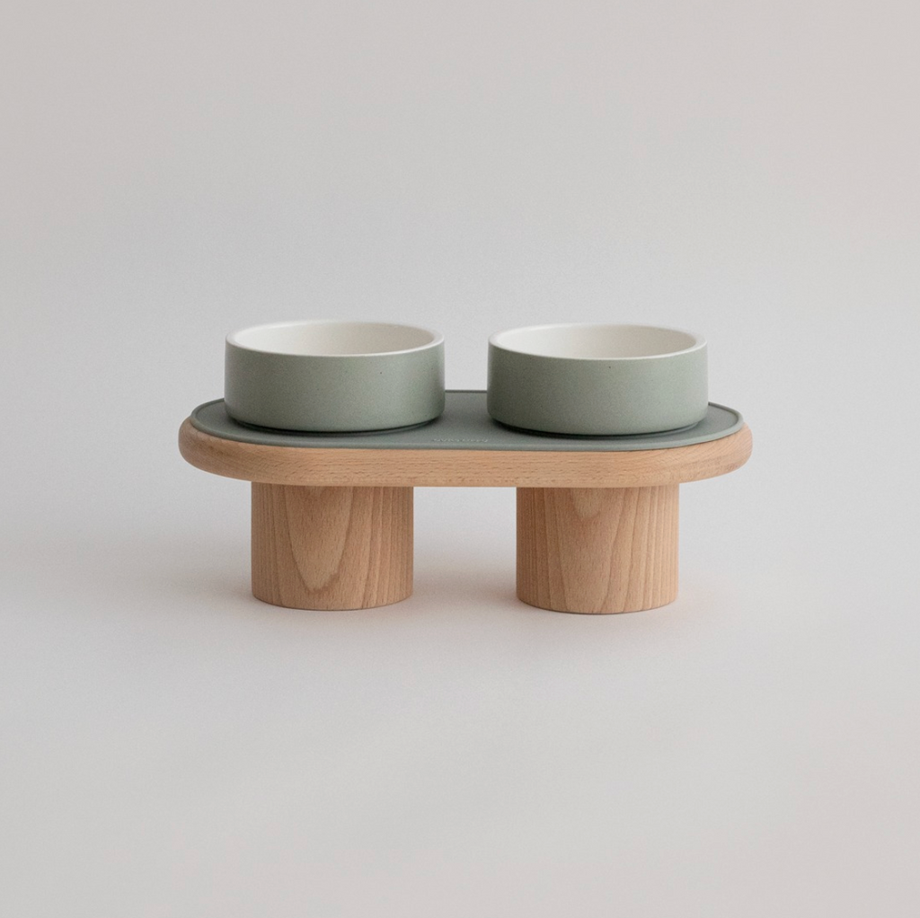 OURSLIPPU｜Dumbo Table 寵物雙碗餐桌組（3色）