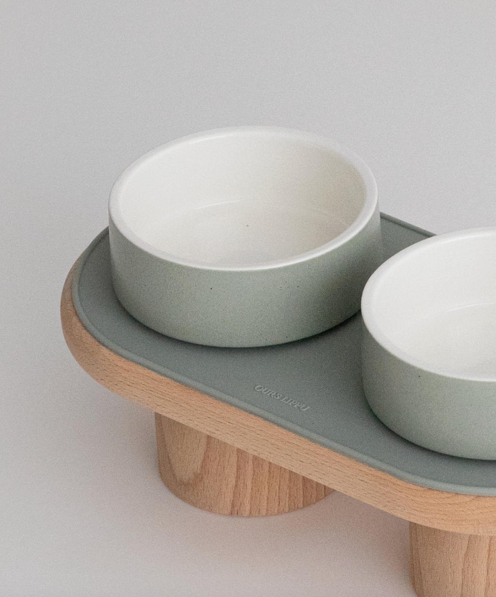 OURSLIPPU｜Dumbo Table 寵物雙碗餐桌組（3色）