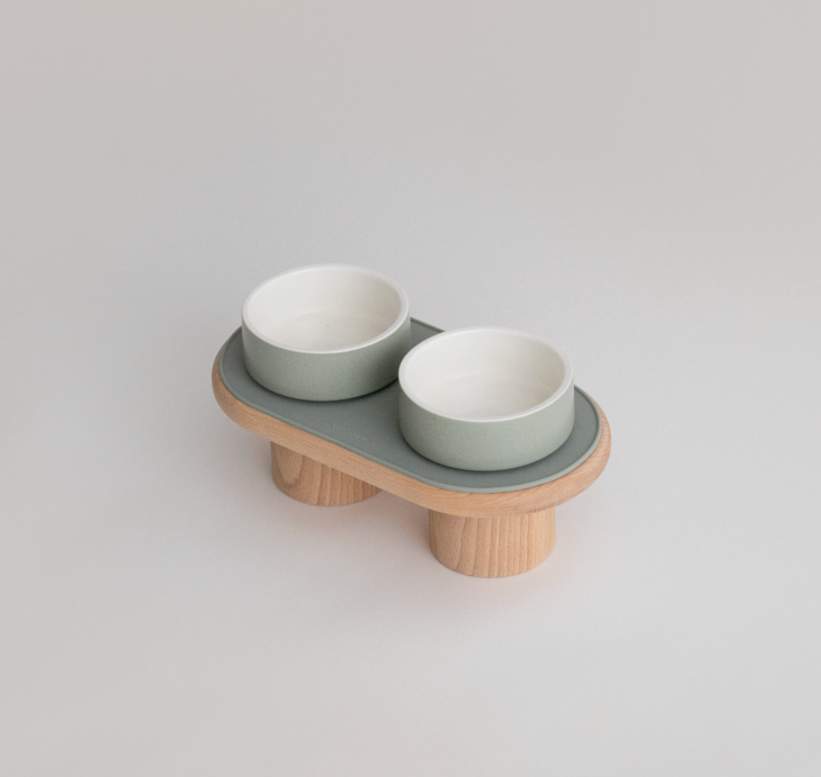 OURSLIPPU｜Dumbo Table 寵物雙碗餐桌組（3色）