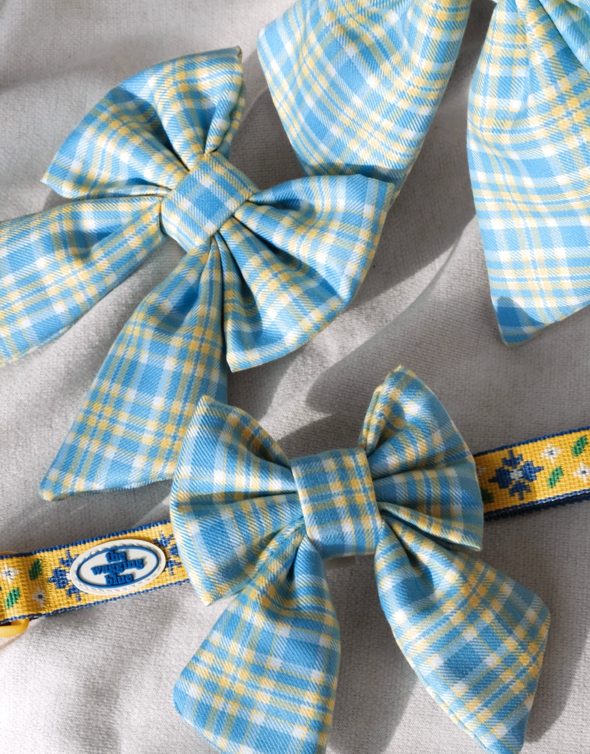 TWB｜Baby Blue Plaid Ribbon｜寶寶藍格紋蝴蝶結