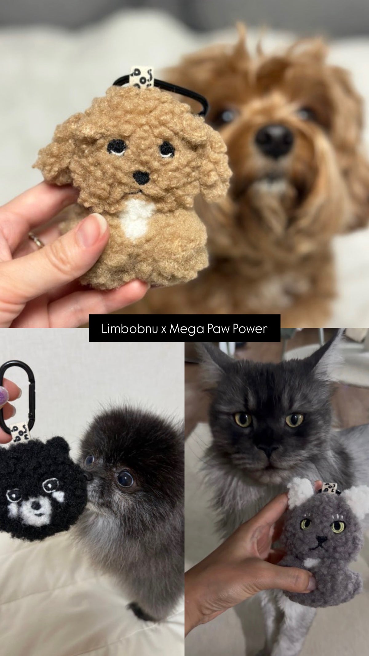limbobnu｜客製毛孩手工玩偶鑰匙圈（2種布料、大頭/全身/便便姿勢/奔跑姿勢）