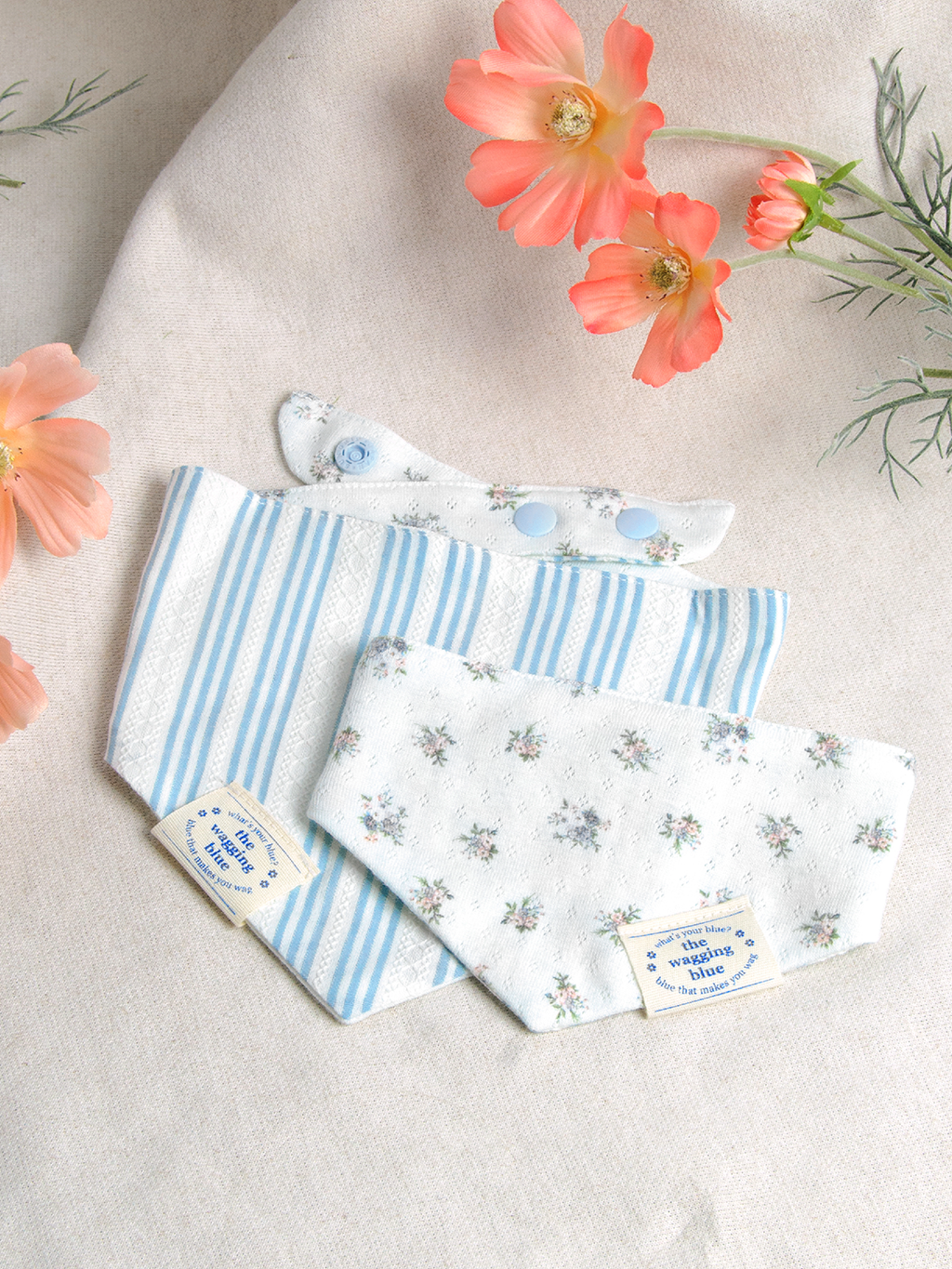 TWB｜Blue Stripes Reversible Bandana｜藍色條紋雙面領巾