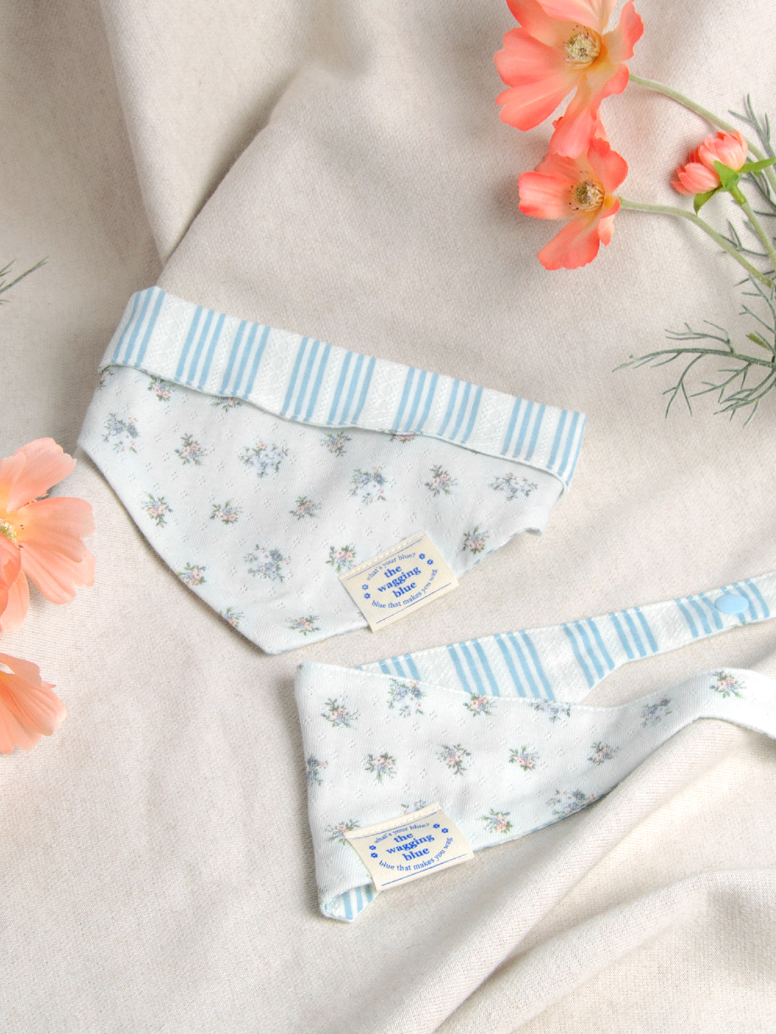 TWB｜Blue Stripes Reversible Bandana｜藍色條紋雙面領巾