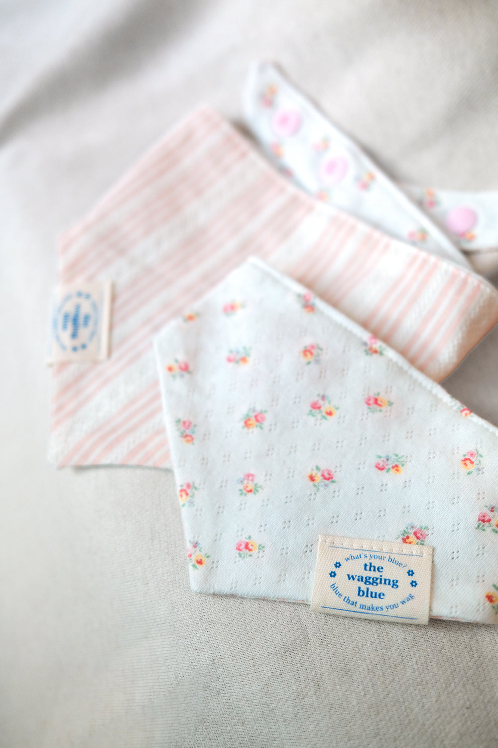TWB｜Pink Stripes Reversible Bandana｜粉紅條紋雙面領巾