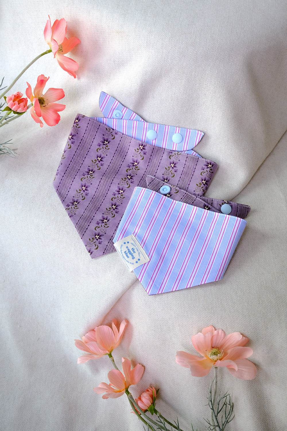 TWB｜Ube Stripes Reversible Bandana｜紫薯條紋雙面領巾
