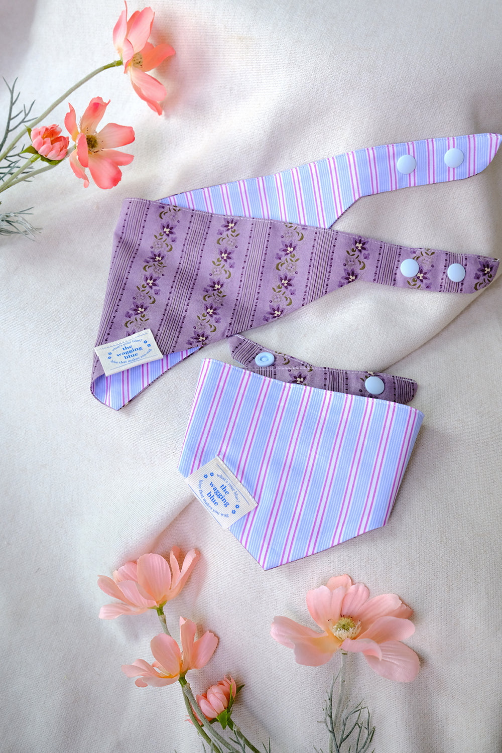 TWB｜Ube Stripes Reversible Bandana｜紫薯條紋雙面領巾