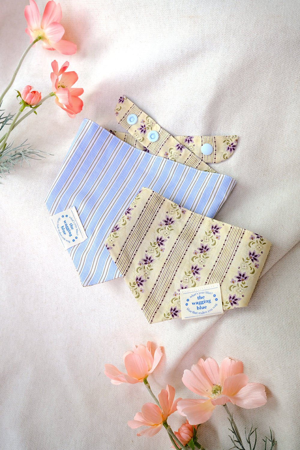 TWB｜Cream Cheese Stripes Reversible Bandana｜奶油起司條紋雙面領巾