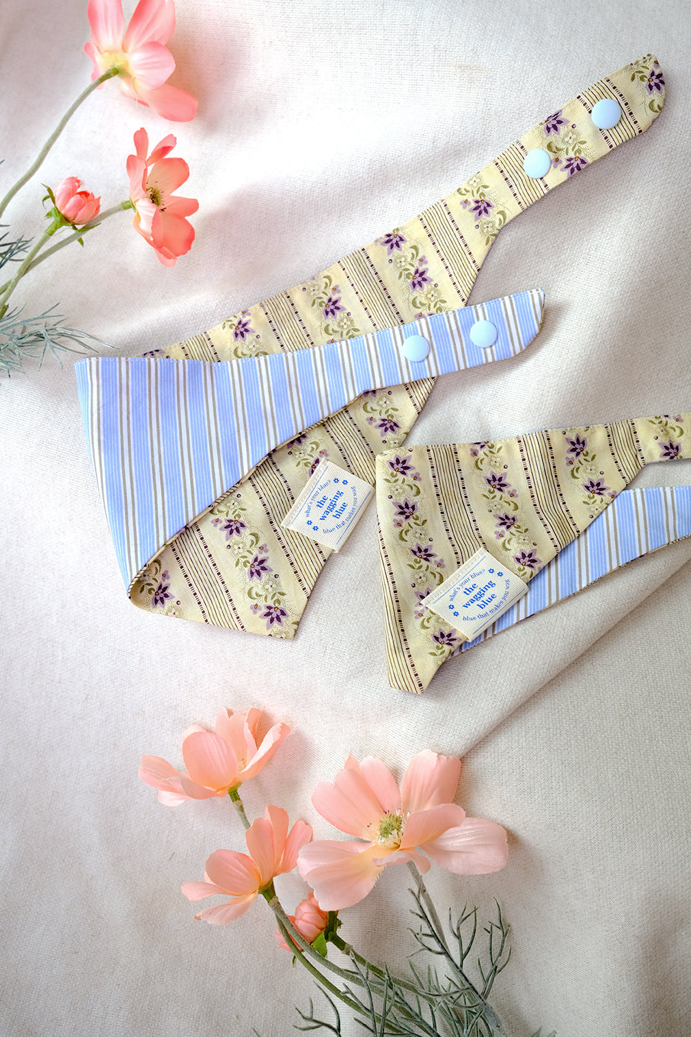 TWB｜Cream Cheese Stripes Reversible Bandana｜奶油起司條紋雙面領巾