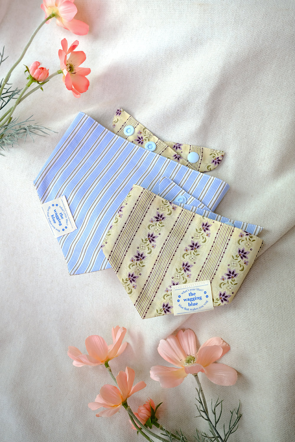 TWB｜Cream Cheese Stripes Reversible Bandana｜奶油起司條紋雙面領巾