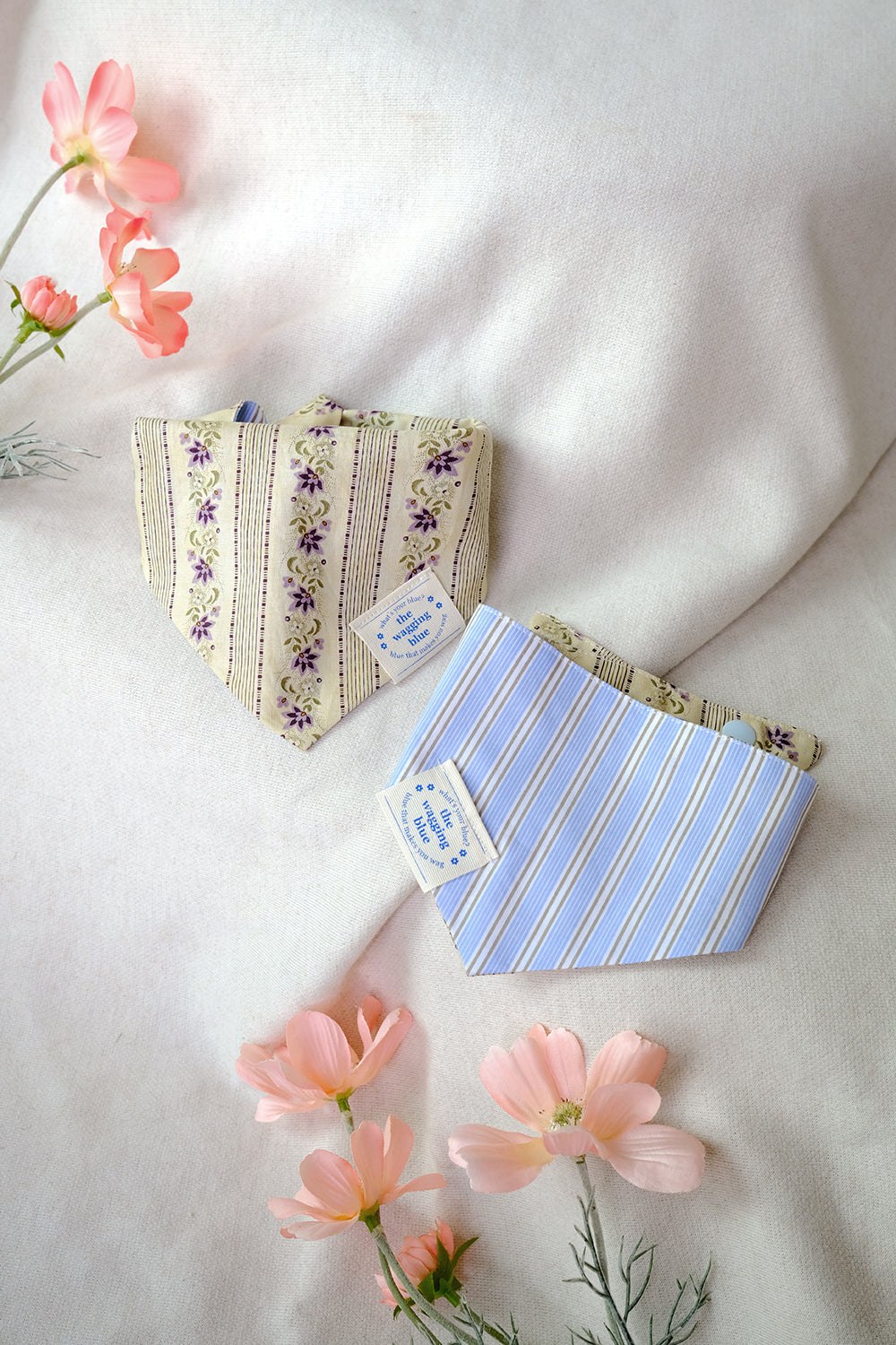 TWB｜Cream Cheese Stripes Reversible Bandana｜奶油起司條紋雙面領巾