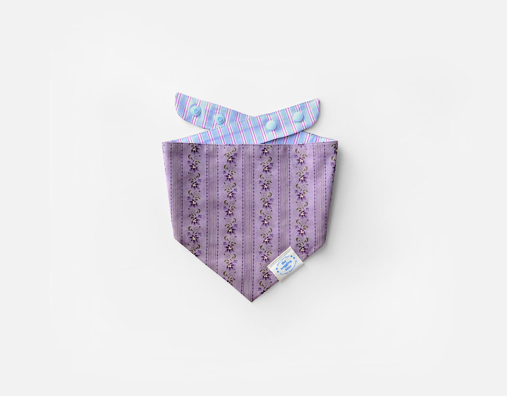 TWB｜Ube Stripes Reversible Bandana｜紫薯條紋雙面領巾