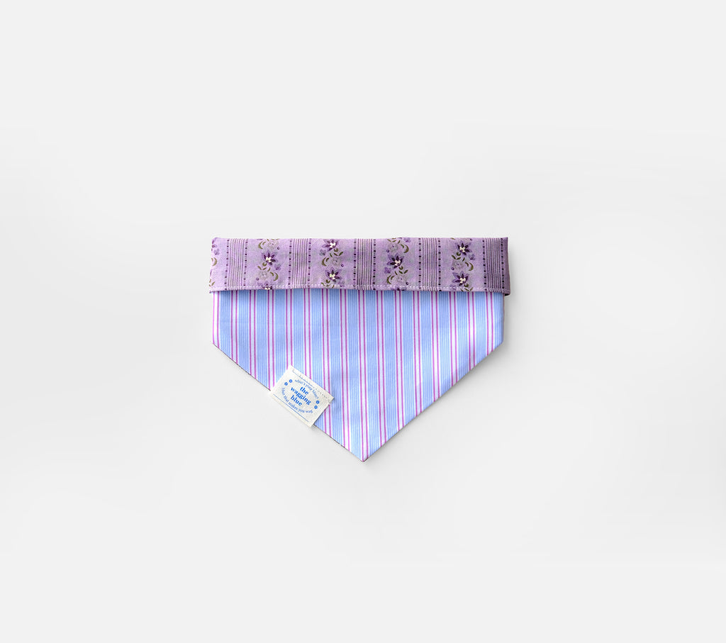 TWB｜Ube Stripes Reversible Bandana｜紫薯條紋雙面領巾