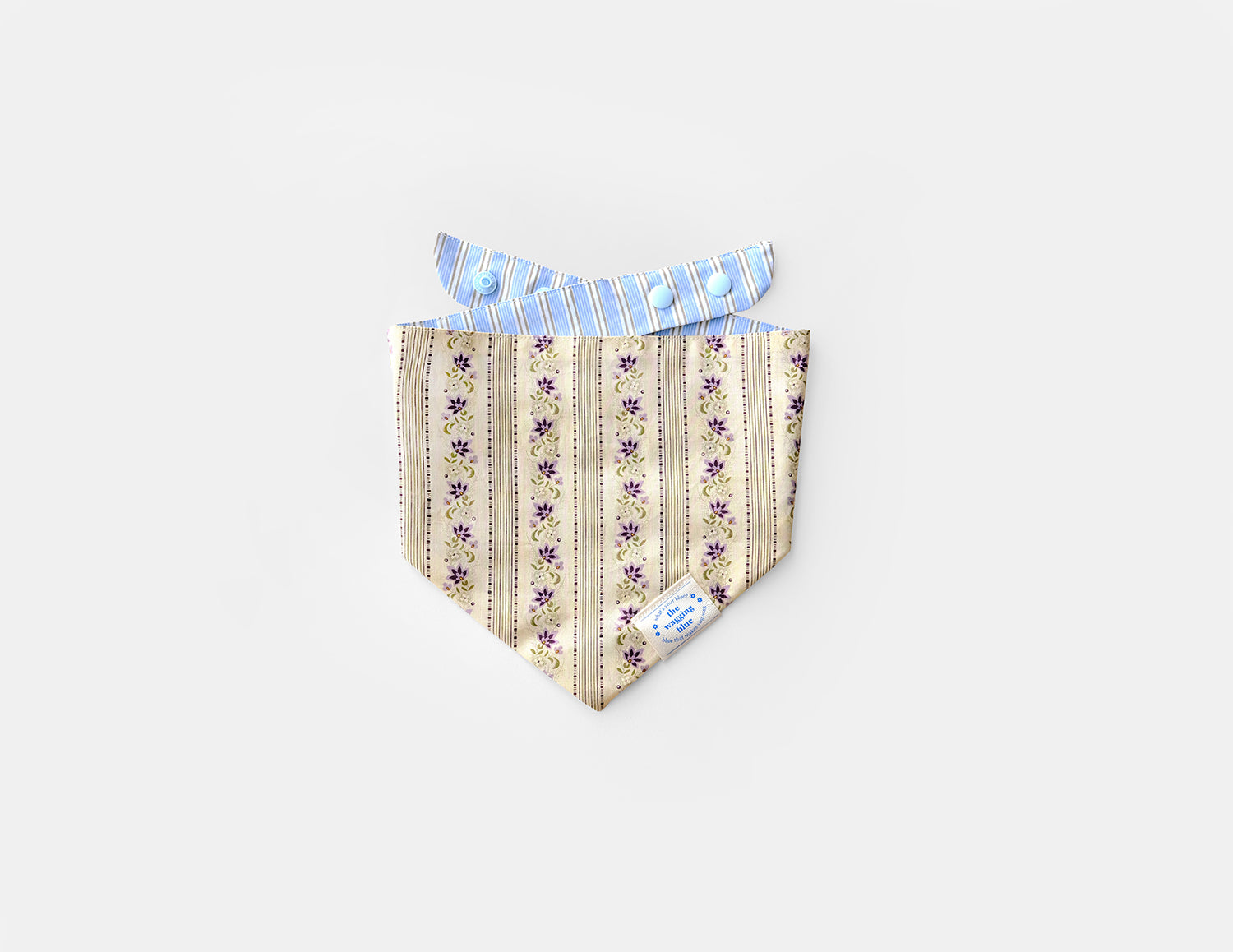 TWB｜Cream Cheese Stripes Reversible Bandana｜奶油起司條紋雙面領巾
