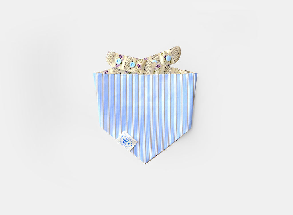 TWB｜Cream Cheese Stripes Reversible Bandana｜奶油起司條紋雙面領巾