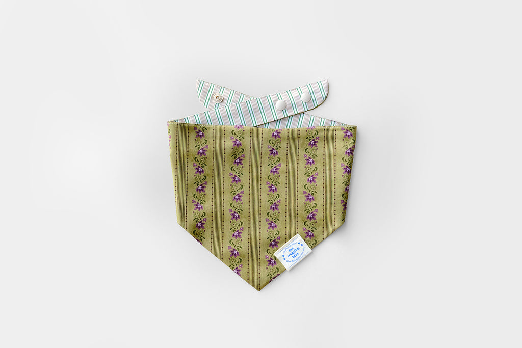 TWB｜Matcha Stripes Reversible Bandana｜抹茶條紋雙面領巾