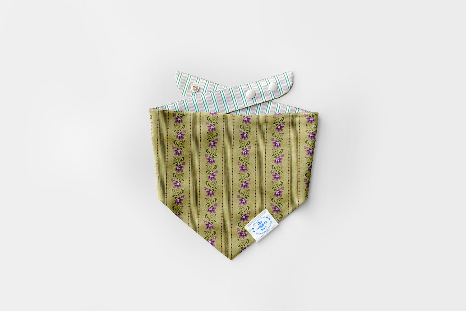 TWB｜Matcha Stripes Reversible Bandana｜抹茶條紋雙面領巾