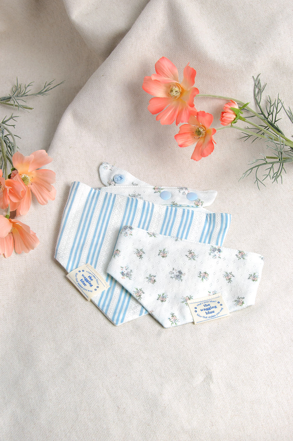 TWB｜Blue Stripes Reversible Bandana｜藍色條紋雙面領巾
