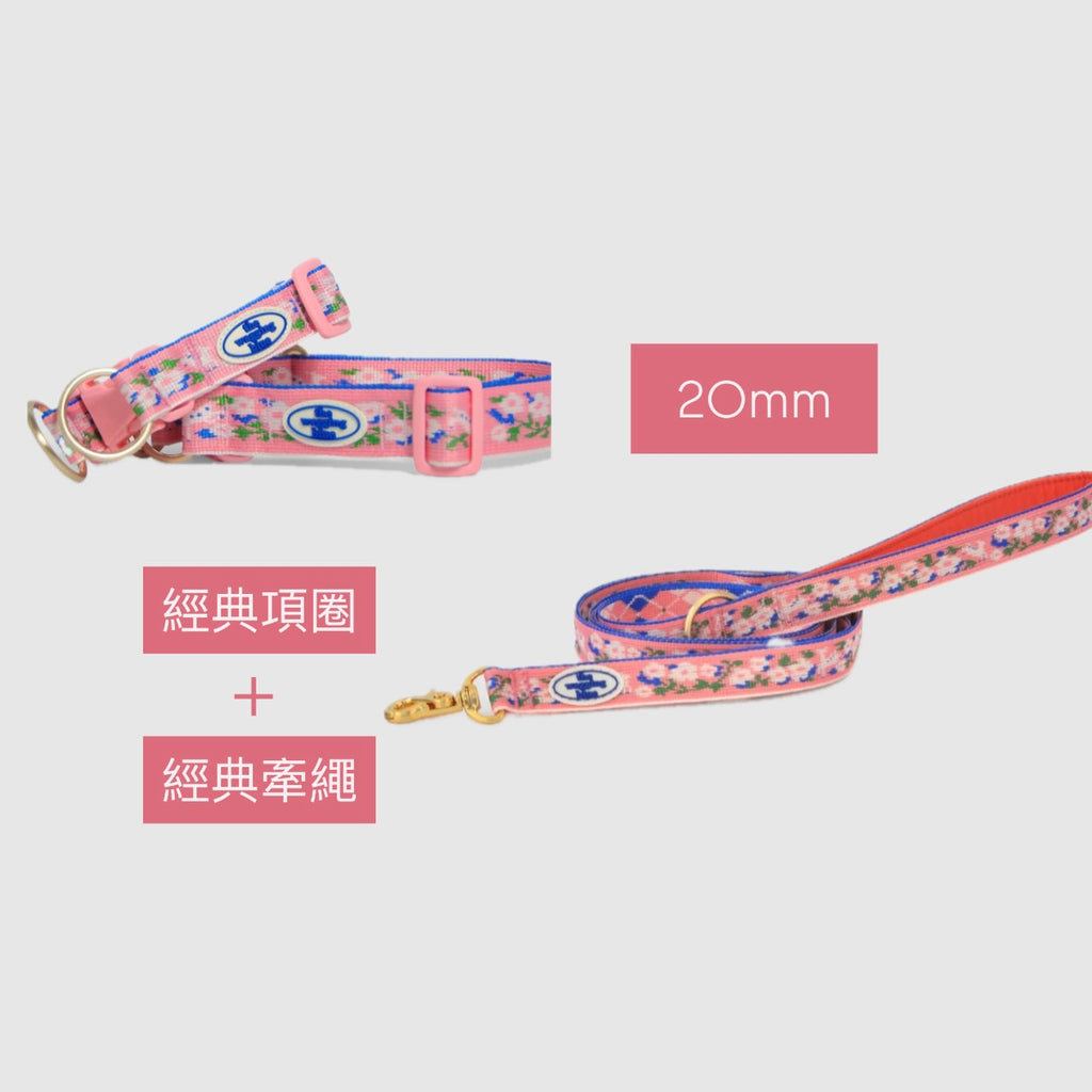 【寵物展組合優惠折百】TWB｜花鹿系列散步組合（經典項圈+牽繩）