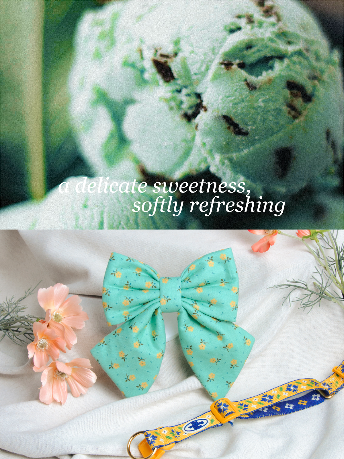 TWB｜Mint Floral Ribbon｜薄荷小花蝴蝶結