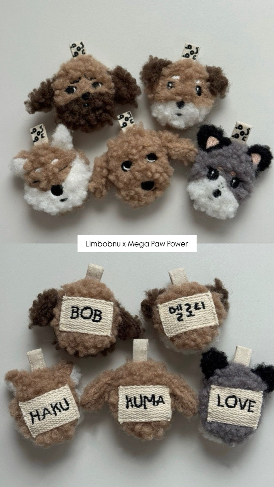 limbobnu｜絨毛毛孩繡字造型吊牌